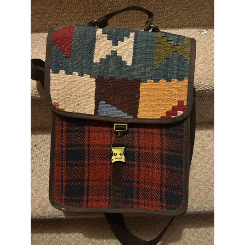 Tweed Satchel Leather Backing Bag